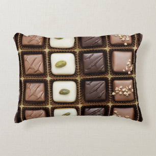 Handmade luxury chocolate in a box decorative cushion