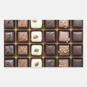 Handmade luxury chocolate in a box rectangular sticker
