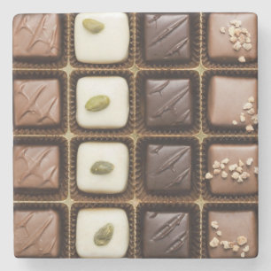 Handmade luxury chocolate in a box stone coaster