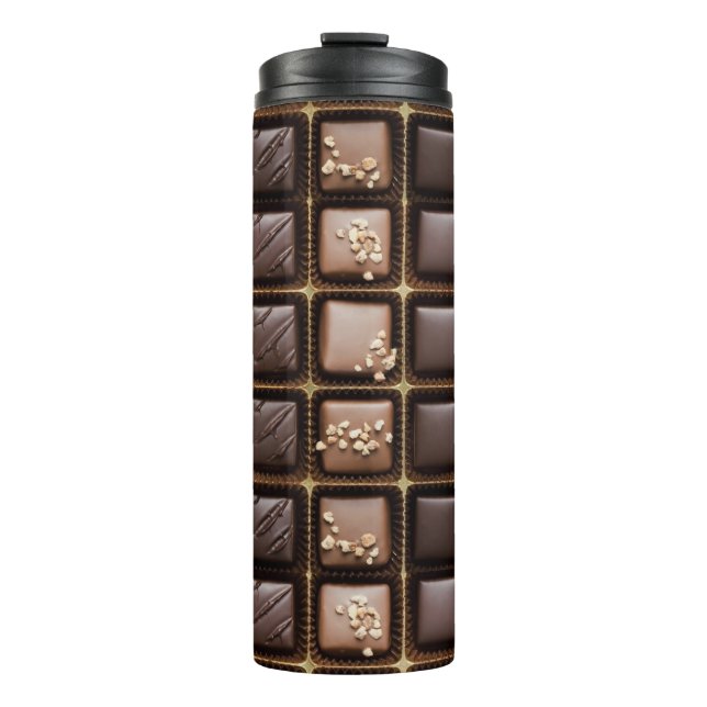 Handmade luxury chocolate in a box thermal tumbler (Front)