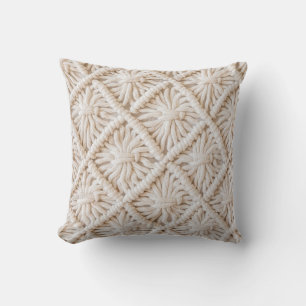 Handmade macrame texture, eco-friendly concept. cushion