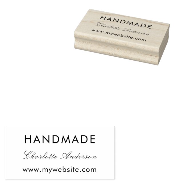 Handmade made name website rubber stamp (Stamped)