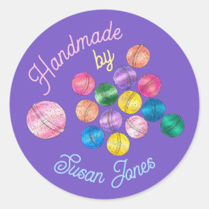 Handmade Made with Love Homemade Bath Shower Bombs Classic Round Sticker