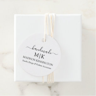 Handmade Monogram or Add Logo Business Product Tag