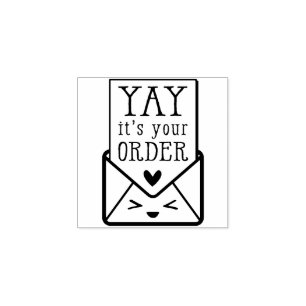 HANDMADE PACKAGING cute envelope hand drawn Rubber Stamp