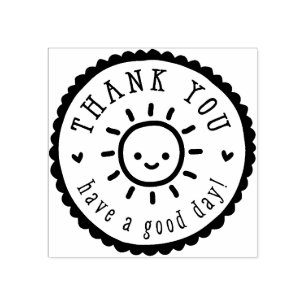 HANDMADE PACKAGING thank you sun have a good day Rubber Stamp