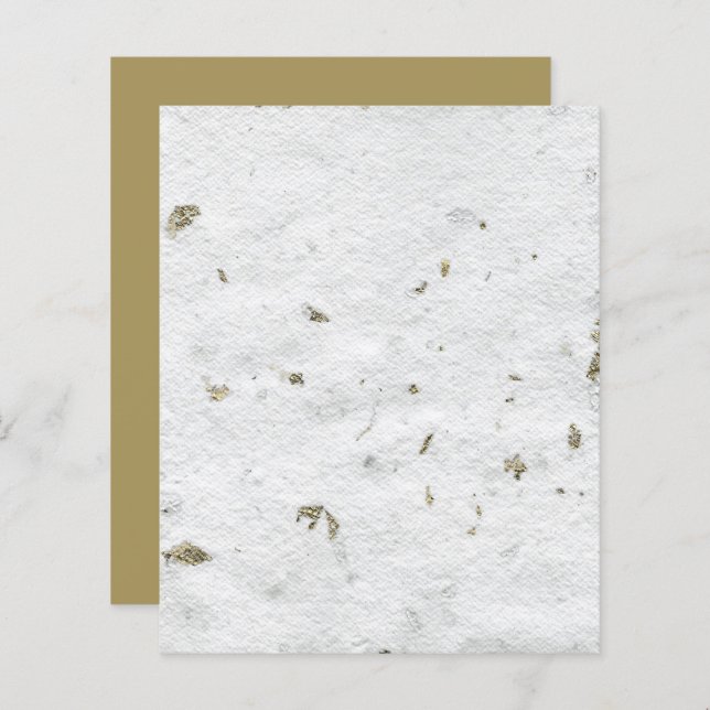 Handmade paper gold flakes scrapbook paper (Front/Back)