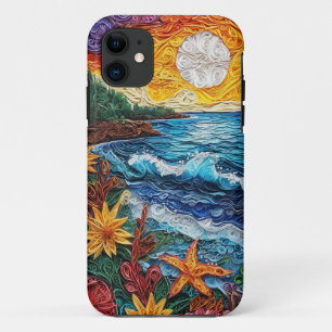 Handmade paper style landscape quilling design  Case-Mate iPhone case