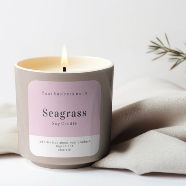 Handmade Personalised Product Information  Square Sticker (Handmade Personalized Product Information Square Stickers by Ricaso. Perfect for candles, soap, cake)