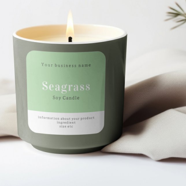 Handmade Personalised Product Information  Square Sticker (Handmade Personalized Product Information Square Sticker by Ricaso. Ideal for candles, soap, cakes)