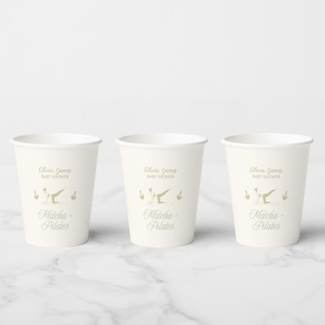 Handmade pilates baby shower paper cups (Multi)