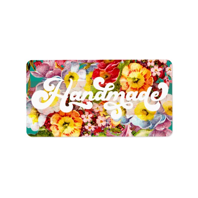 Handmade Pretty Floral Pattern Vintage Primrose Label (Front)