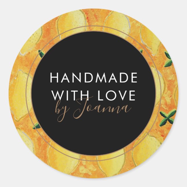 Handmade Product Business Lemon Fruit Label (Front)