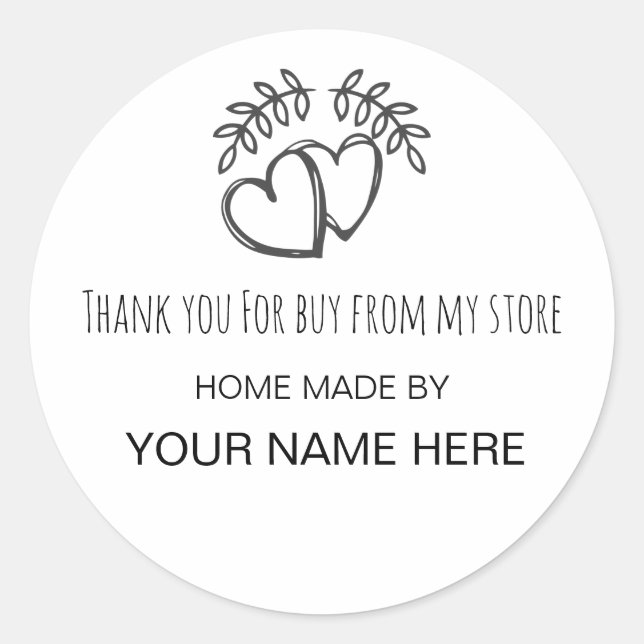 Handmade product, classic business carousel sticke classic round sticker (Front)