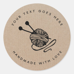 Handmade Product Craft Knitting  Classic Round Sti Sticker