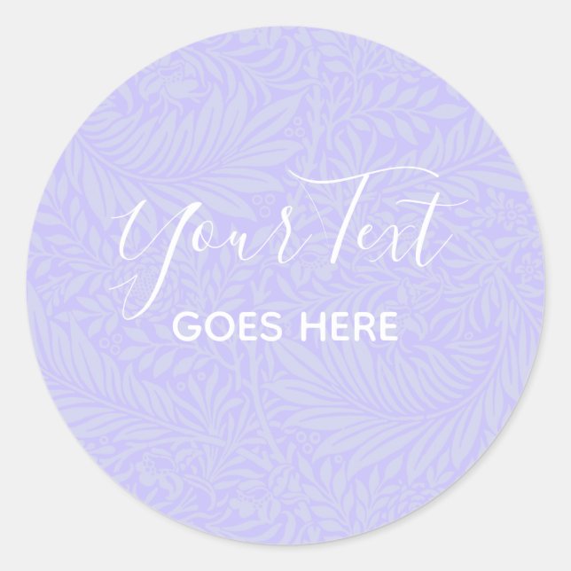 Handmade Product Floral Pattern Lavender Classic Round Sticker (Front)