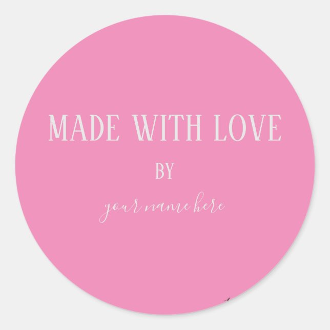 Handmade Product  Simple Trendy Pink Label (Front)