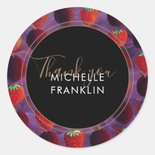 Handmade Product Thank You Strawberry Fruit Label