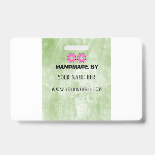 Handmade Product Vintage Floral Gold Business ID Badge
