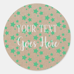 Handmade Product Vintage Stars Craft Green Classic Round Sticker