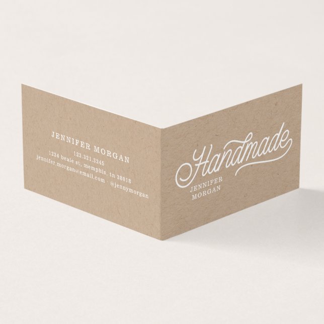 Handmade Products Kraft Folded Business Card (Outside)