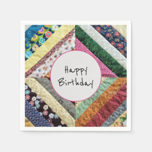 Handmade Quilt Pattern Birthday Napkin