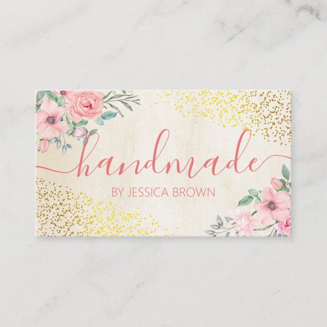 Handmade Rose Pink Bath Body Candle Soap Business Card (Front)