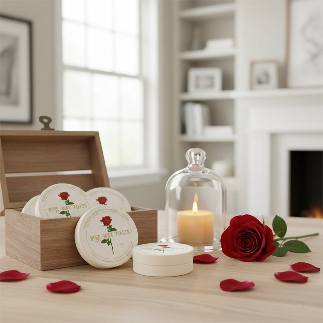 Handmade Rose Wax Melts Round Sticker (Creator Uploaded)