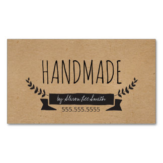 Handmade Rustic Kraft Magnetic Business Card