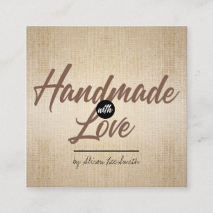 Handmade Rustic Kraft Square Business Card