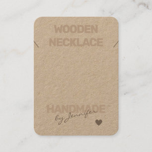 Handmade Rustic Natural Paper Simple Necklace Business Card
