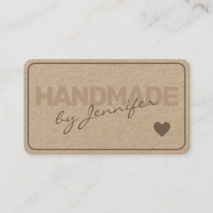 Handmade Rustic Natural Paper Simple Style Heart Business Card