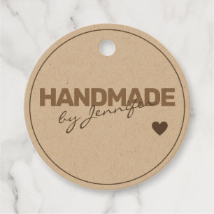 Handmade Rustic Natural Paper Simple Style Heart Favour Tags