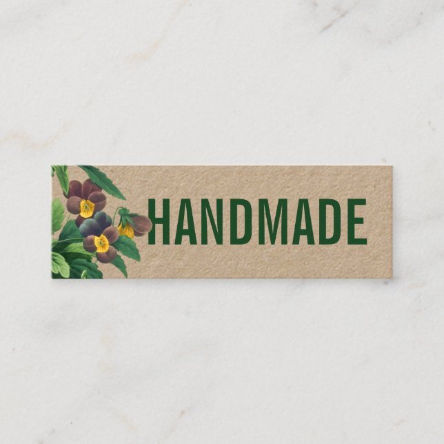 Handmade rustic vintage flower business card (Front)