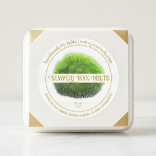 Handmade Seaweed Wax Melts Round Sticker