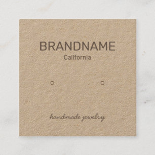 Handmade Simple Earrings Studs Display Card Logo