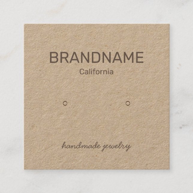 Handmade Simple Earrings Studs Display Card Logo (Front)