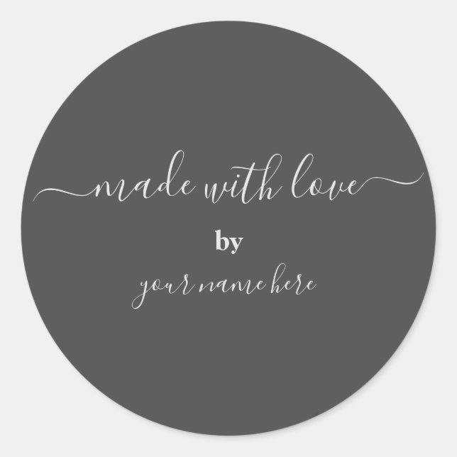 Handmade Simple Elegant Packaging Classic Round Sticker (Front)