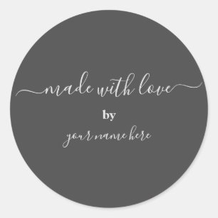 Handmade Simple Elegant Packaging Classic Round Sticker