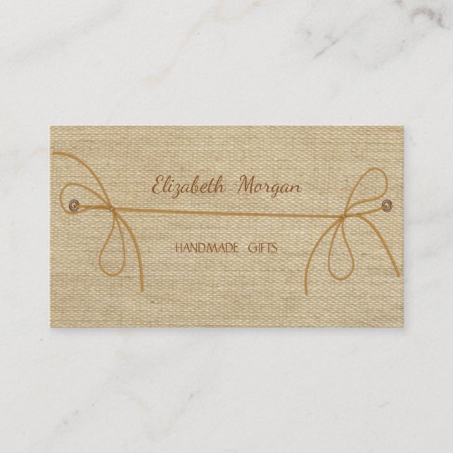 Handmade Simple Rustic Business Card (Front)
