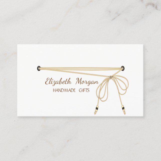 Handmade Simple Rustic Minimalist,White Business Card (Front)