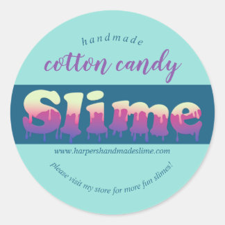 handmade slime template logo classic round sticker
