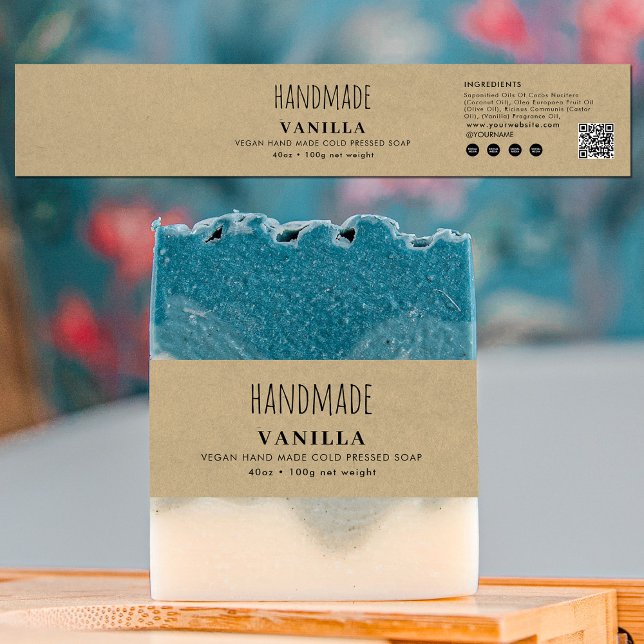 Handmade Soap Belly Band Kraft Product Label Wrap Invitation Belly Band (Handmade Soap Belly Band Kraft Product Label Wrap)