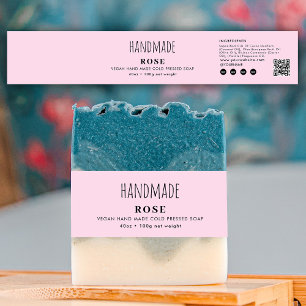 Handmade Soap Belly Band Pink Product Label Wrap Invitation Belly Band