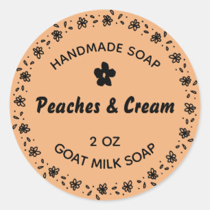 Handmade Soap Flower Wreath Custom Peach Classic Round Sticker