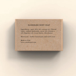 Handmade Soap Ingredients Kraft Label