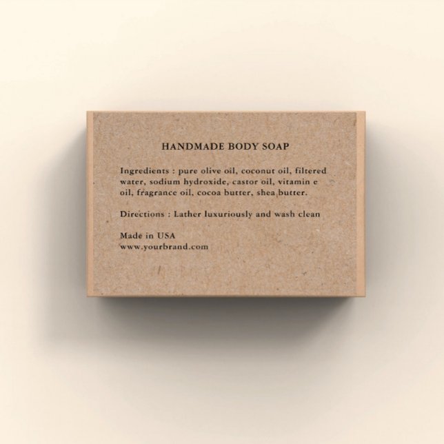Handmade Soap Ingredients Kraft Label (Creator Uploaded)