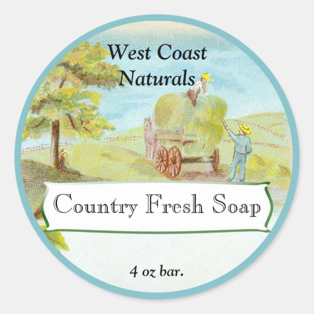 Handmade Soap Label - country scene (Front)