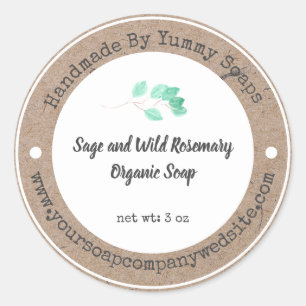 Handmade Soap  Label   Faux Kraft Paper