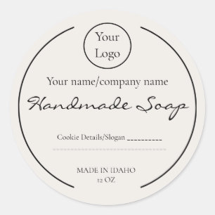 Handmade Soap Labels Simple Company Name Logo